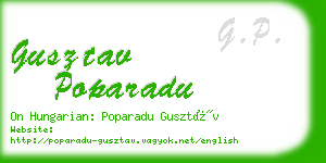 gusztav poparadu business card